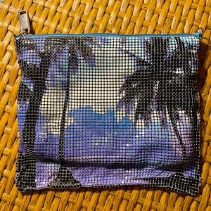 Whiting & Davis 1876 metal mesh bag, palm tree/Hawaiian print